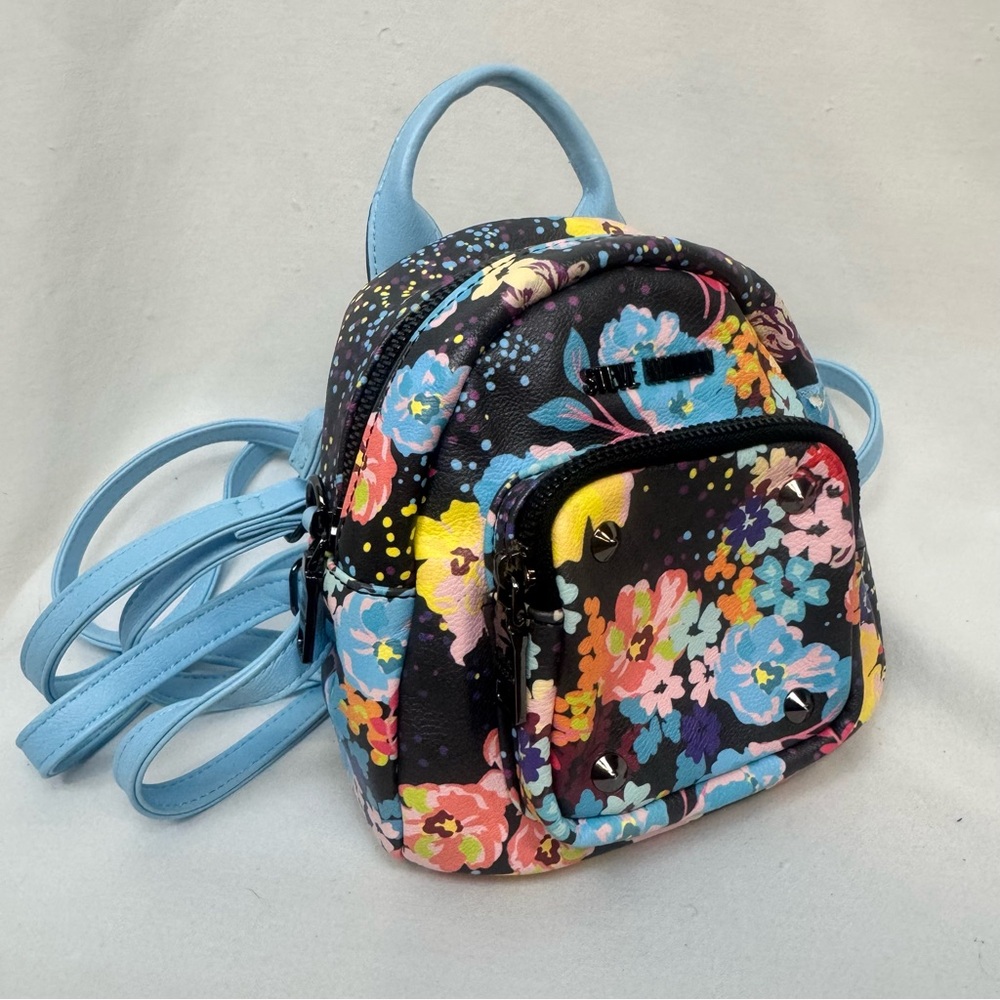Steve Madden Mini Black Multicolored Floral Women's Backpack Purse
